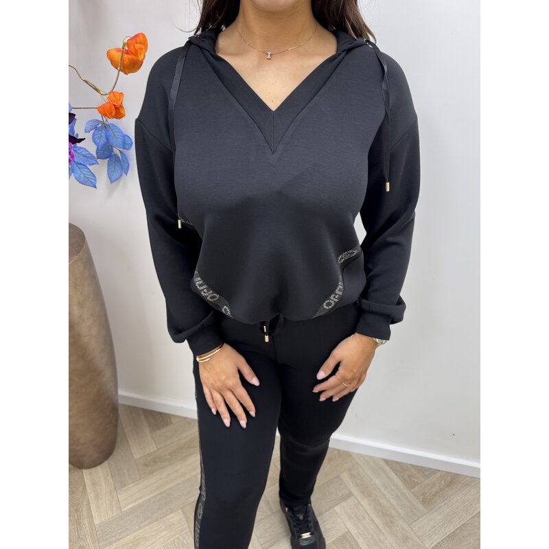 Hoodie Felpa Chiusa Nero Liu Jo 1761