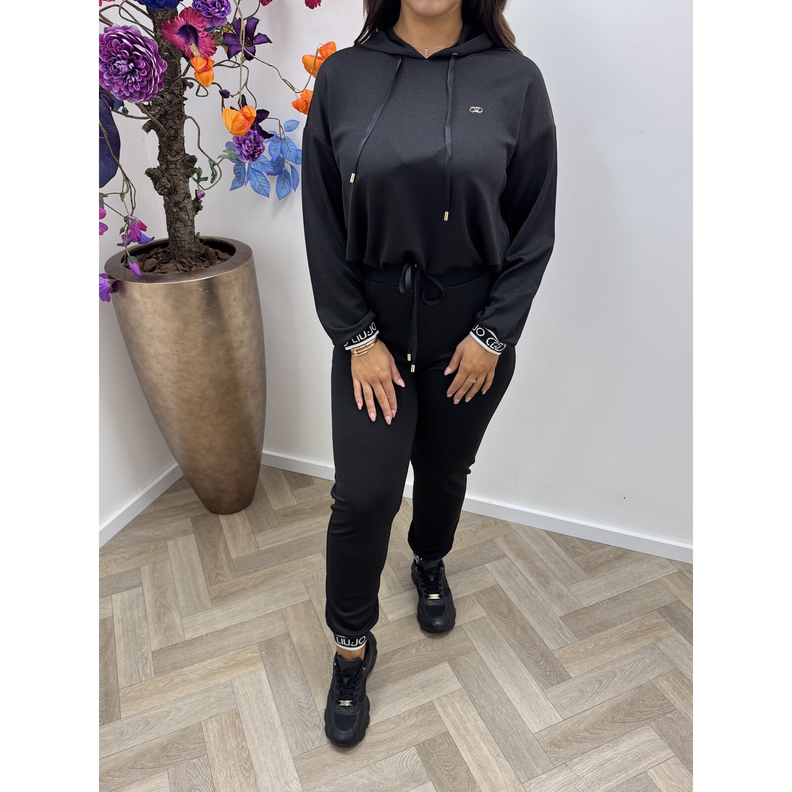 Liu-Jo Hoodie Felpa Chiusa Nero Luxury Liu Jo 1780