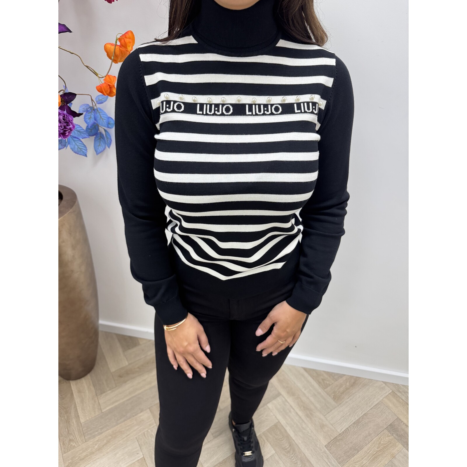 Liu-Jo Top Maglia Chiusa Black White Liu jo 1773