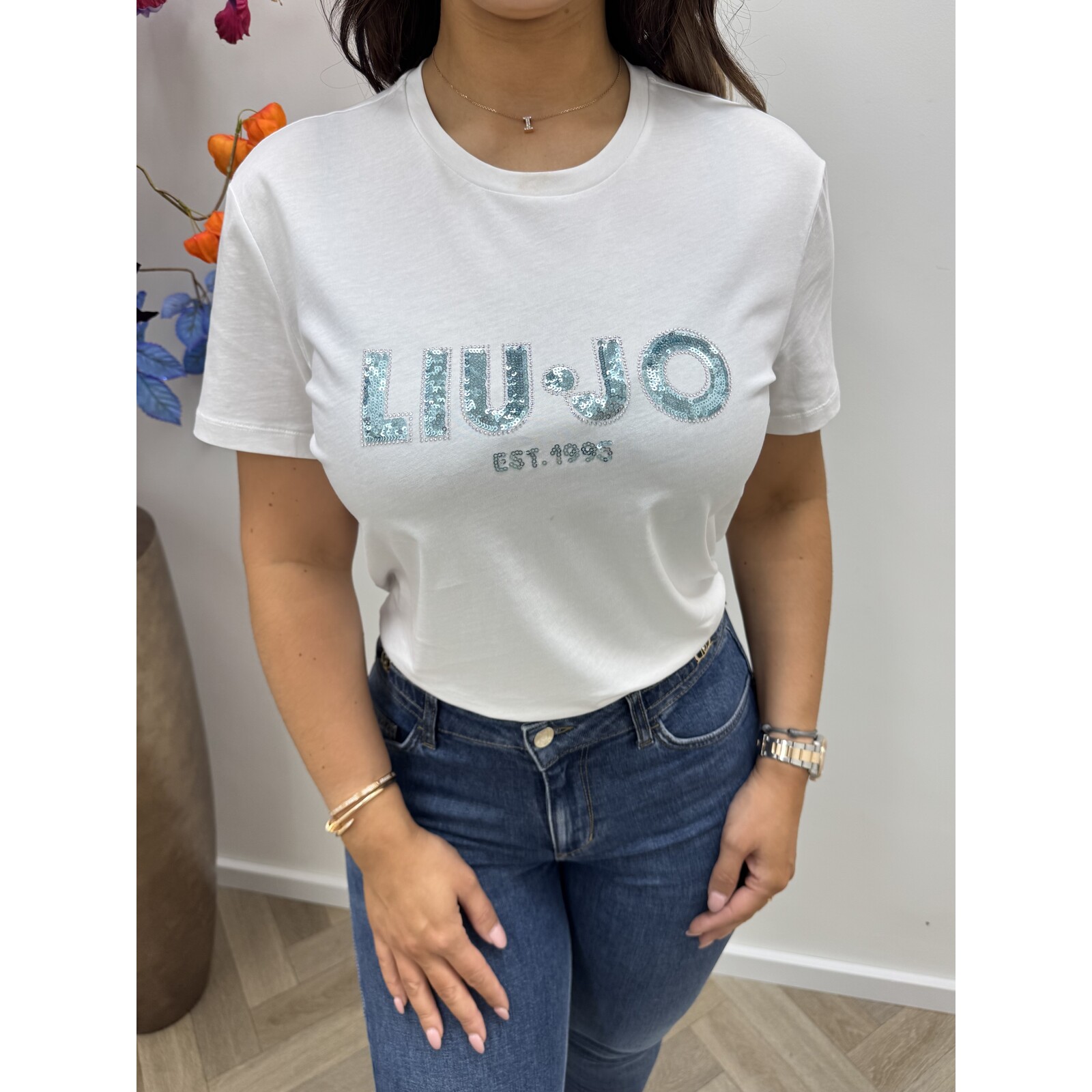 Liu-Jo T-shirt Moda Bco Cloud Sequin Liu Jo 1794