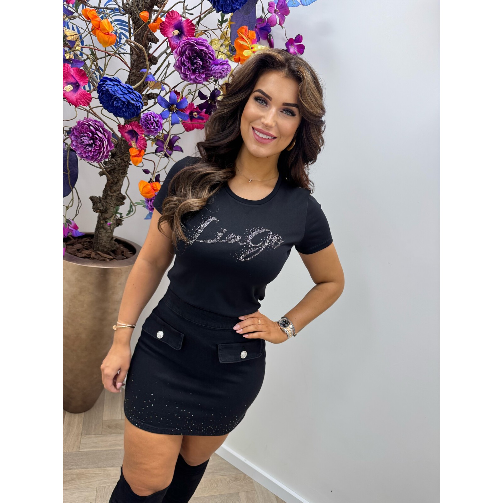 Liu-Jo T-shirt Moda Nero Silver Liu Jo 1797