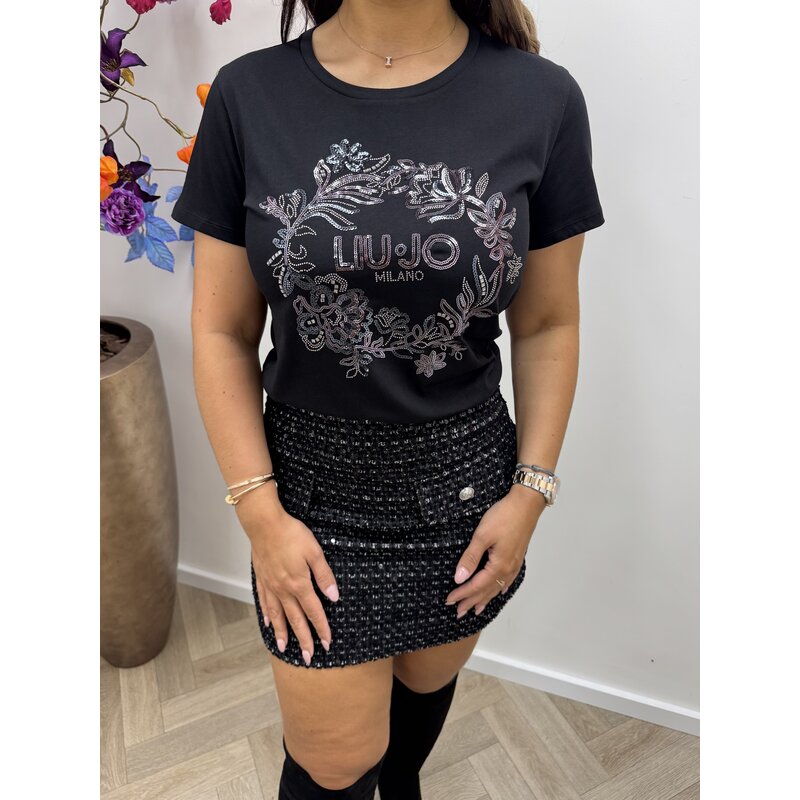 T-shirt M/C Round Pailletten Black Liu Jo 1767