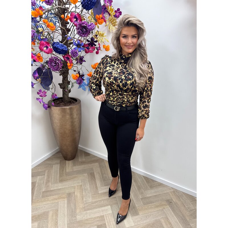 Blouse Gold Black CY4499A