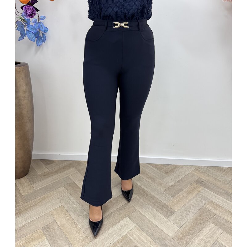 Stretch Pants Gold Detail LM3312-82 Navy