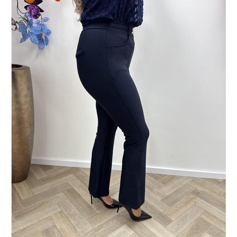Stretch Pants Gold Detail LM3312-82 Navy