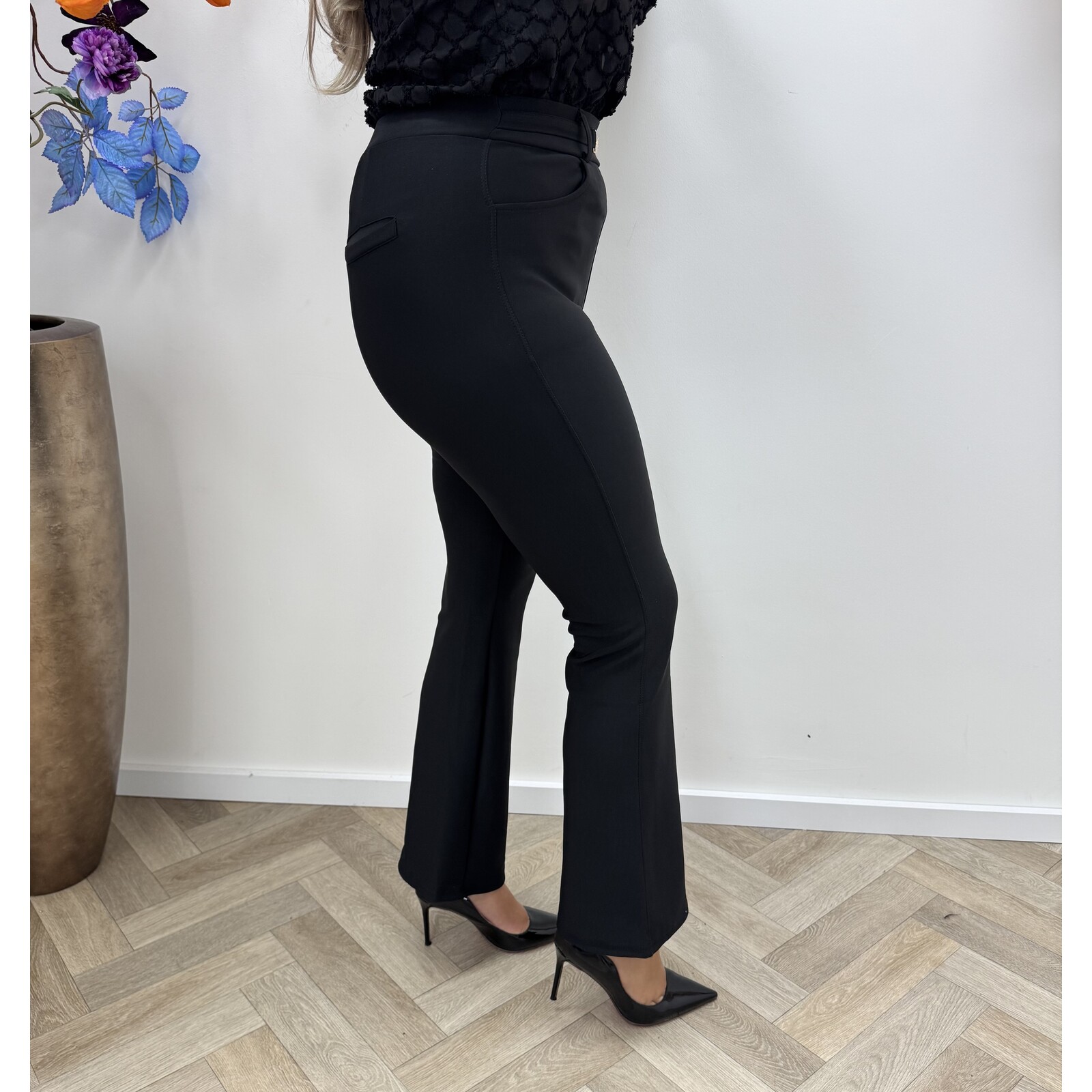 Stretch Pants Gold Detail LM3312-82 Black