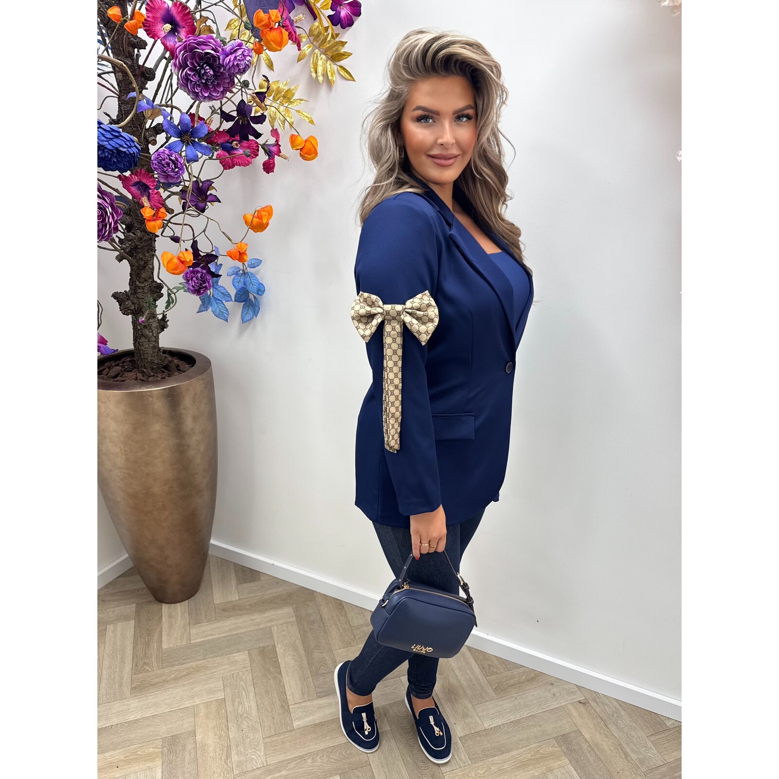 Blazer Designer Strik Navy