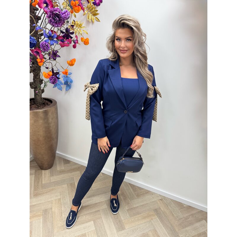 Blazer Designer Strik Navy