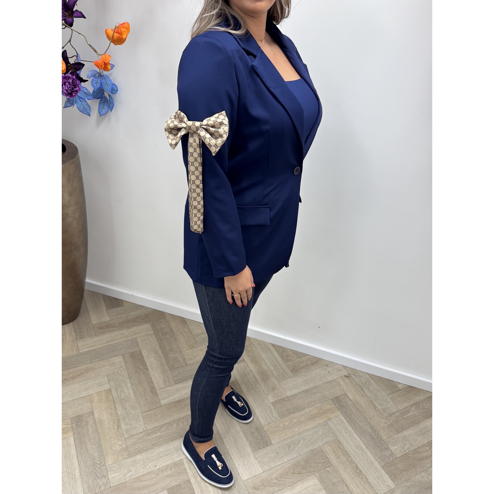 Blazer Designer Strik Navy