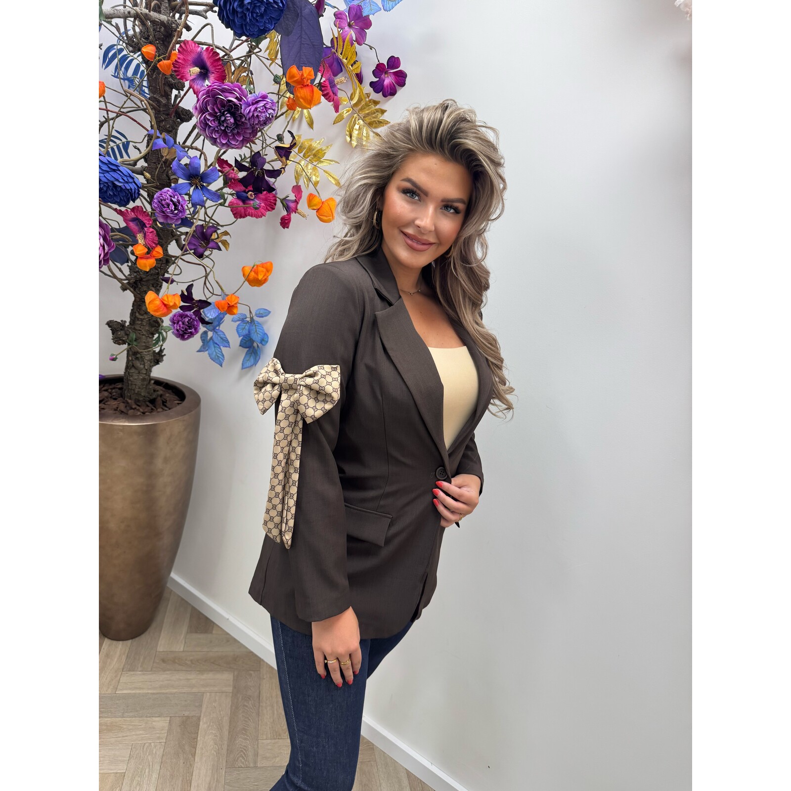 Blazer Designer Strik Choco