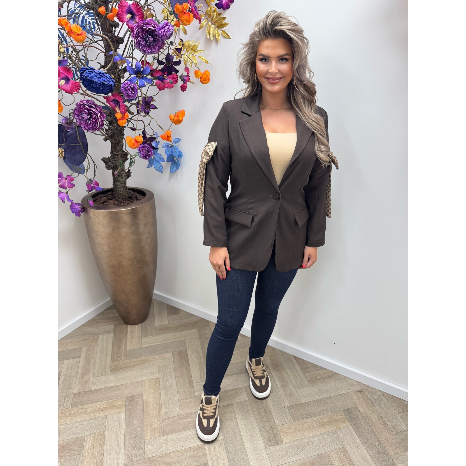 Blazer Designer Strik Choco