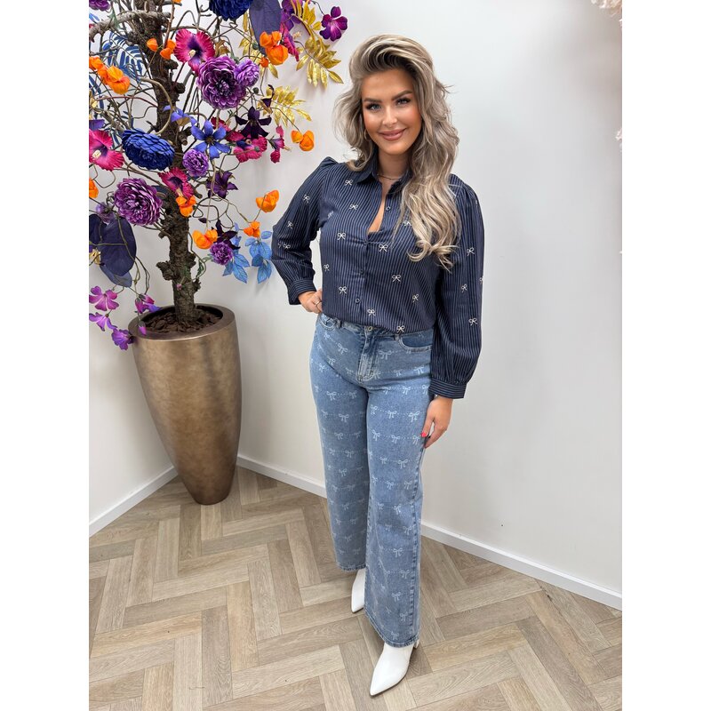 Blouse Strikjes Stripes FP15515 Navy