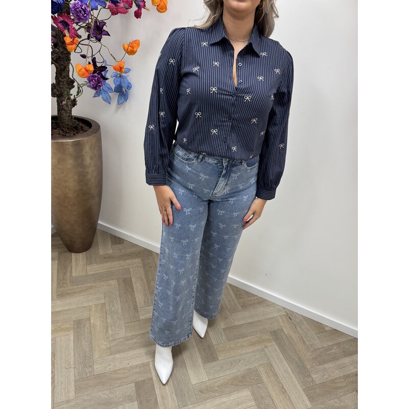 Blouse Strikjes Stripes FP15515 Navy