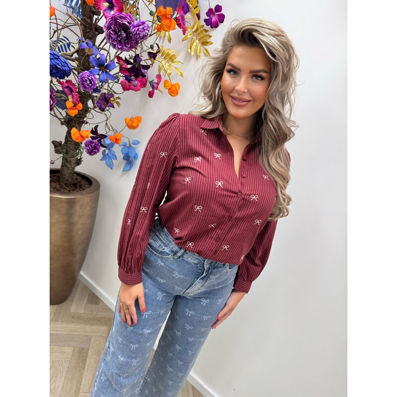Blouse Strikjes Stripes FP15515 Bordeaux