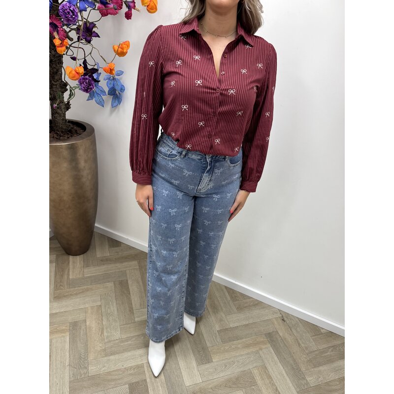 Blouse Strikjes Stripes FP15515 Bordeaux