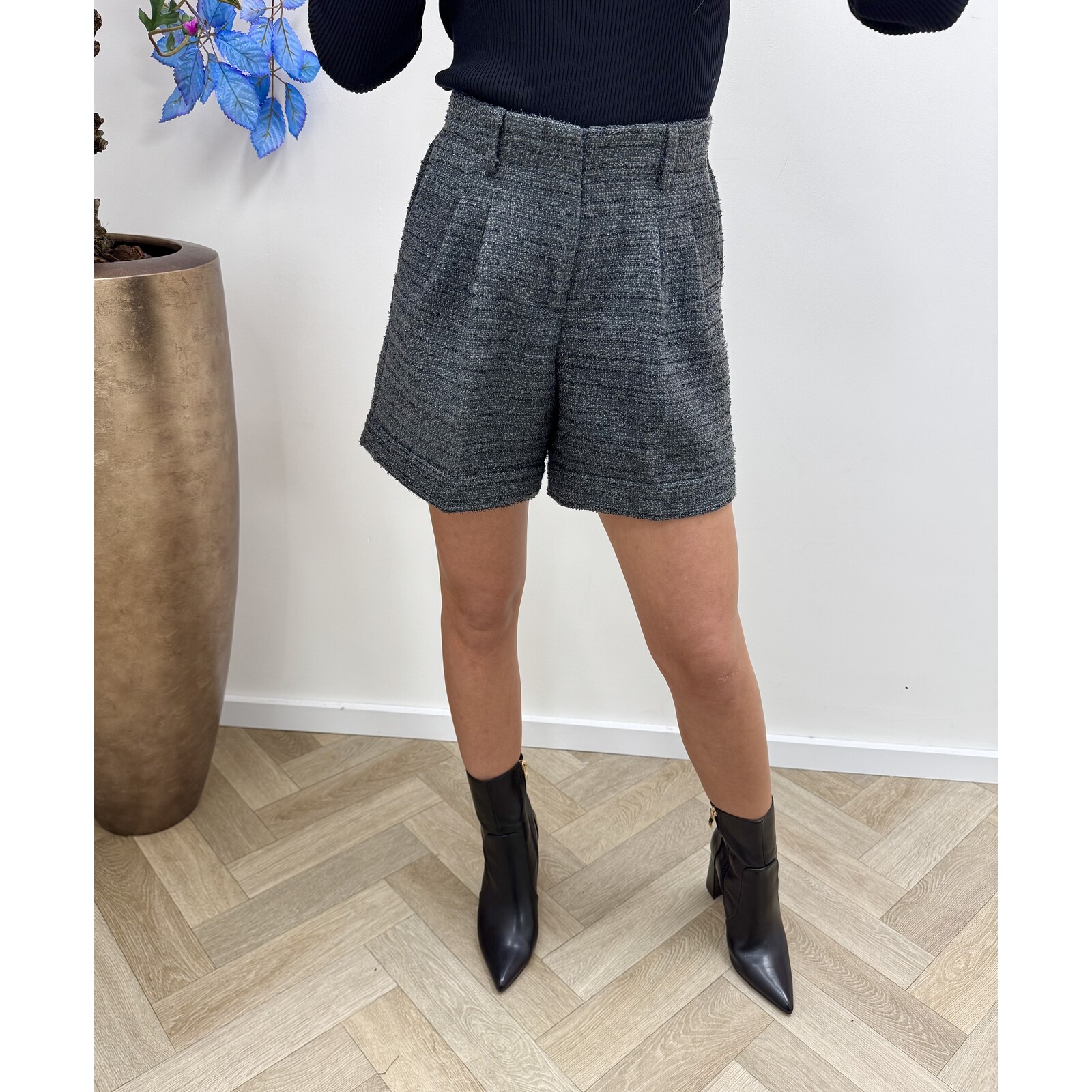Short Tweed Lurex Mary PC115 Dark Grey