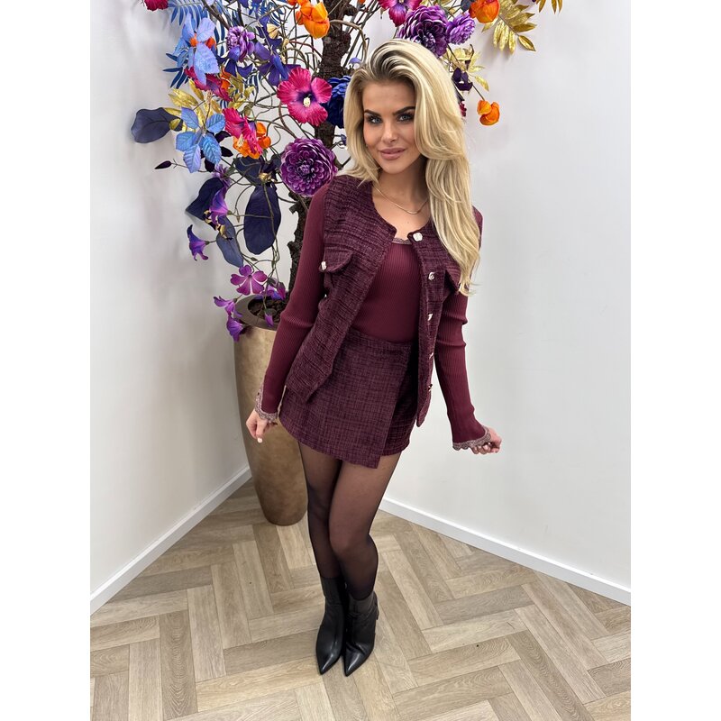 2 Delige Set Hailey Tweed Wine