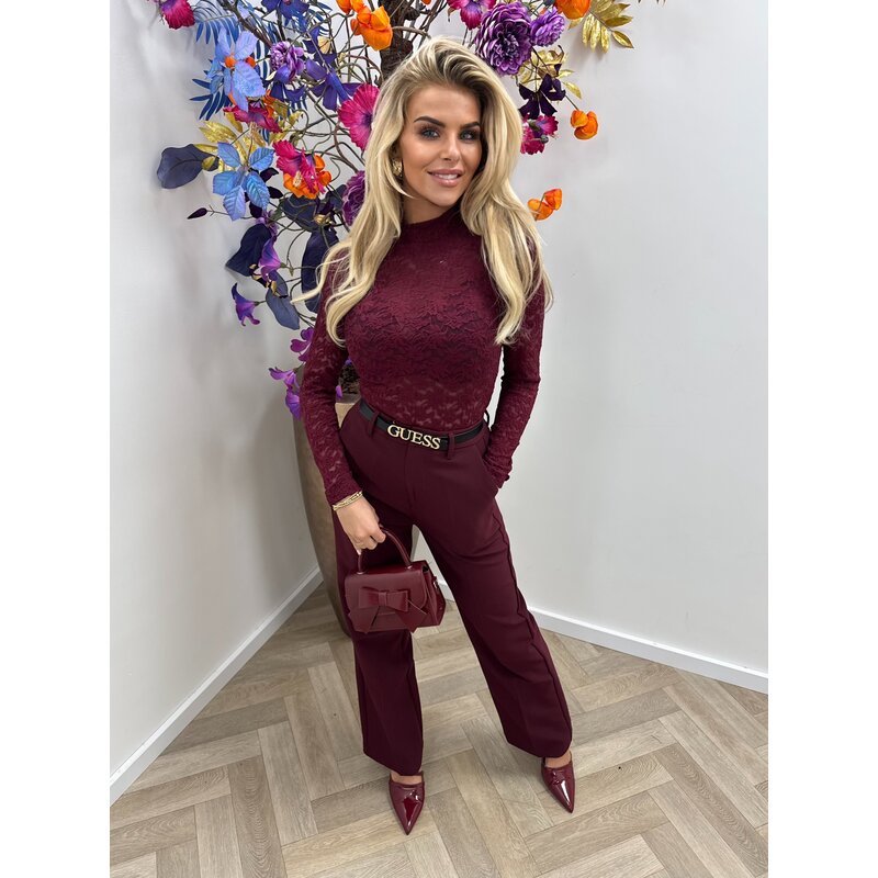 Col Top lace By swan HS9883 Bordeaux