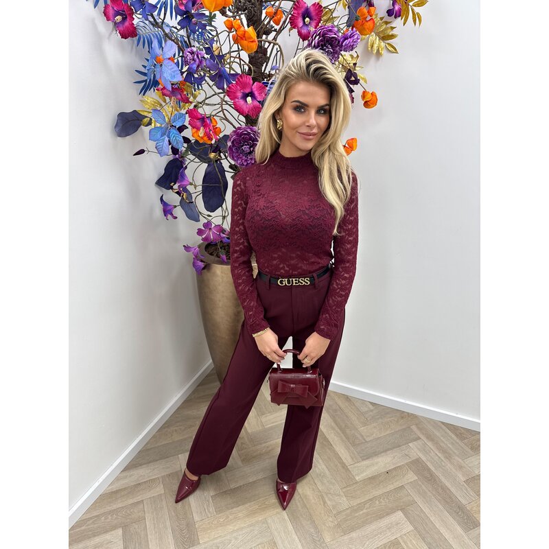 Col Top lace By swan HS9883 Bordeaux