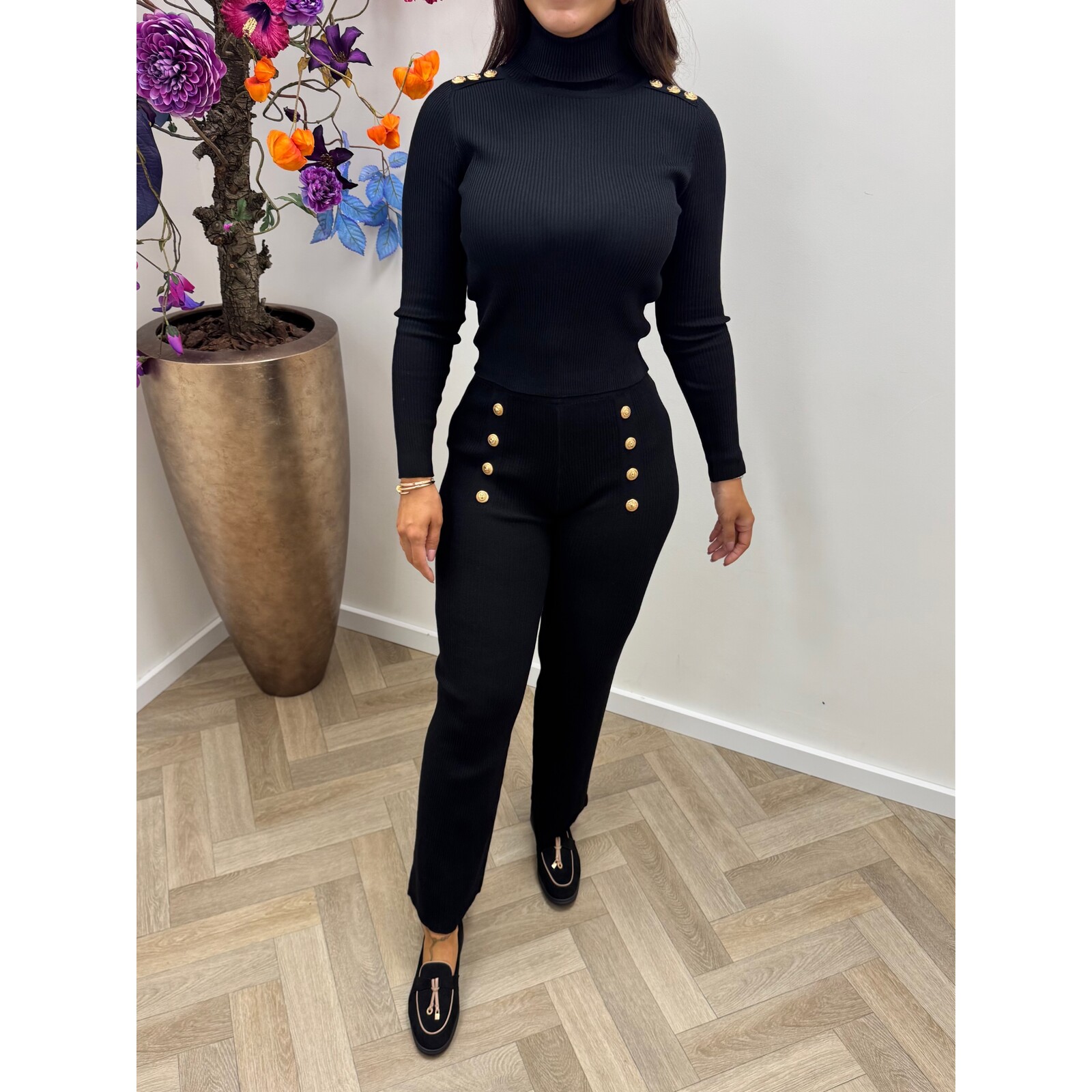 2 Delige Set Button Gold Black PM8572