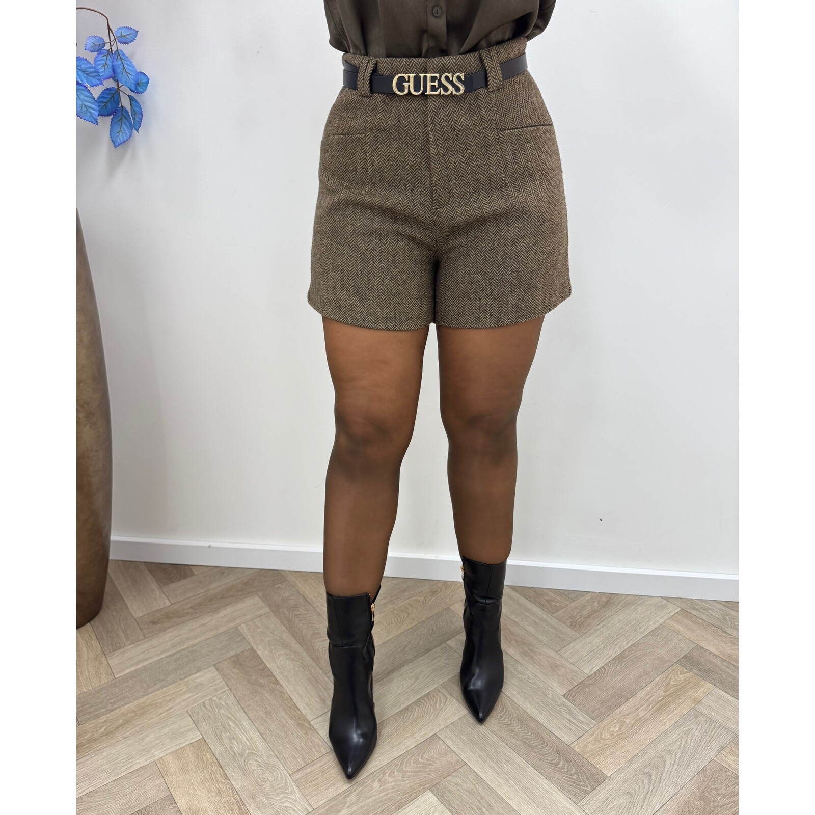 Short Lulu Tweed Coffee PU122