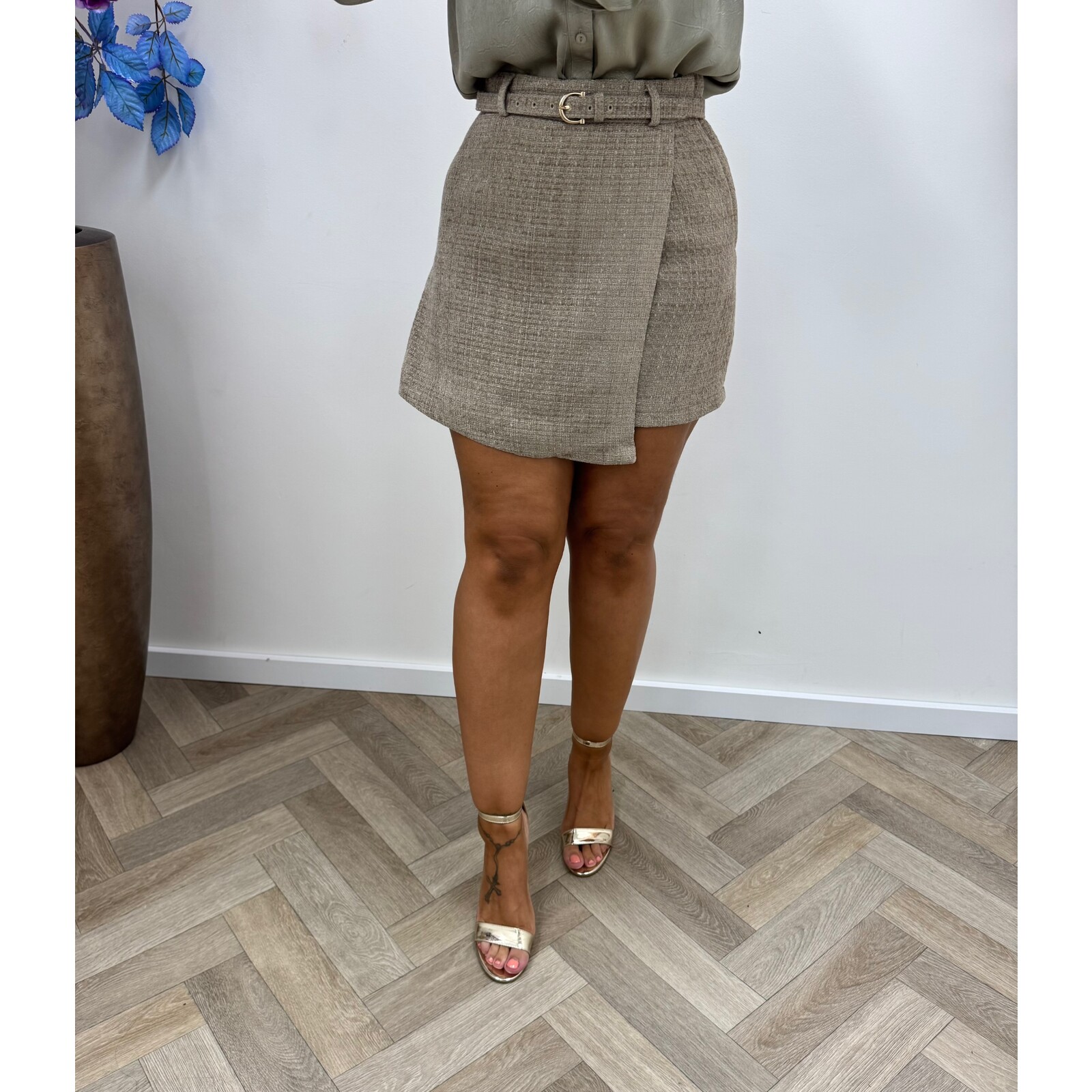 Skort Tweed Linn PC110 Sage Green