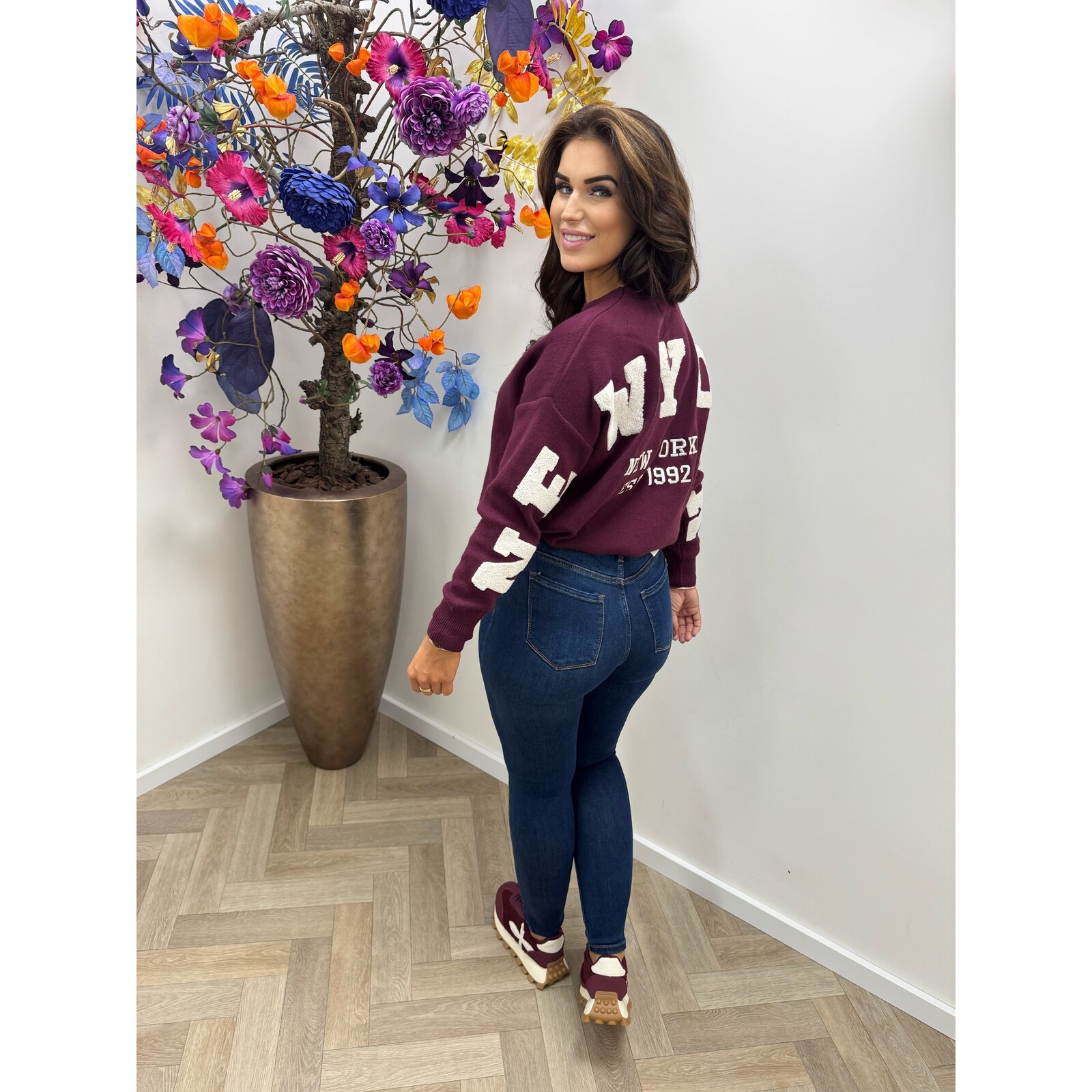 Sweater New York AM180 Bordeaux