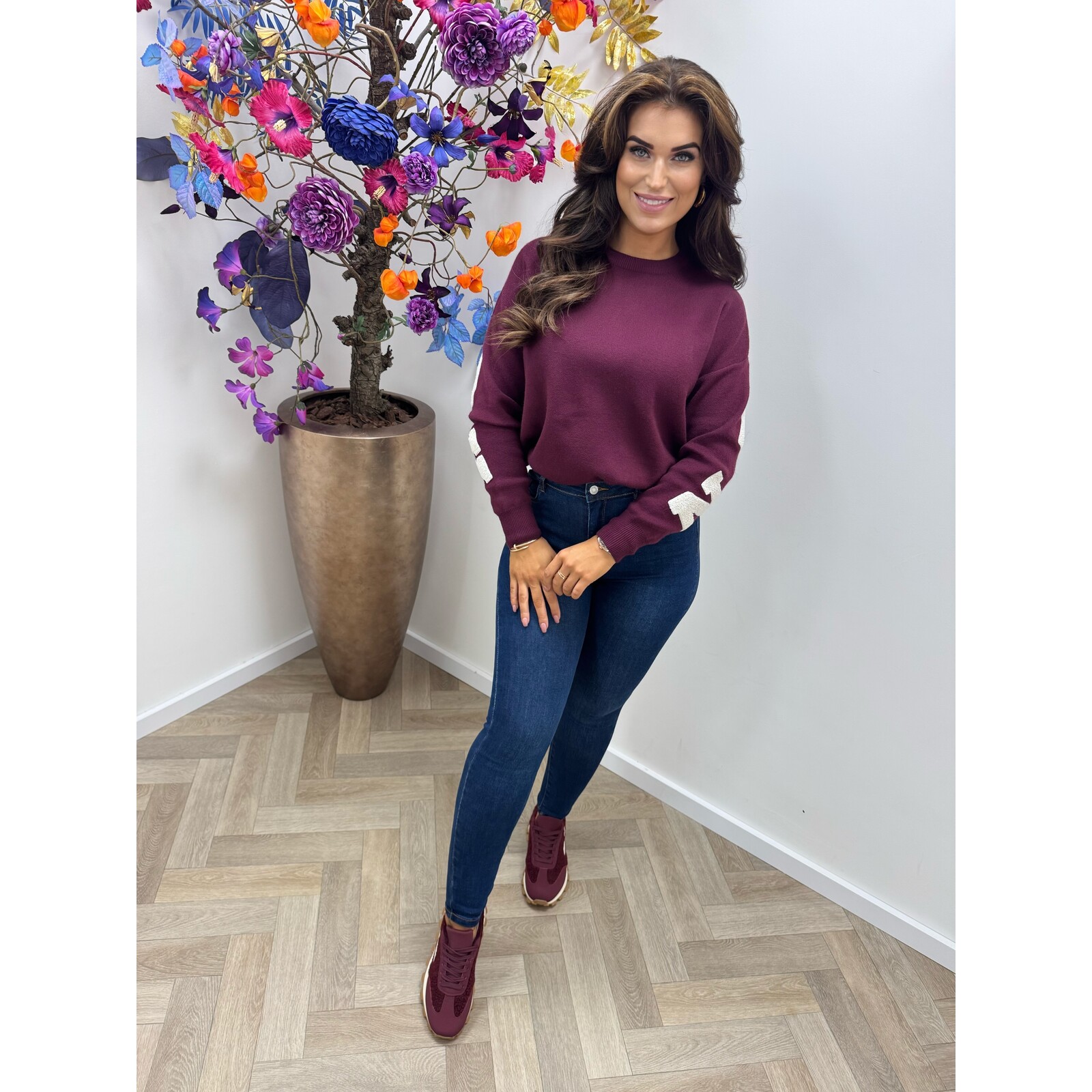 Sweater New York AM180 Bordeaux