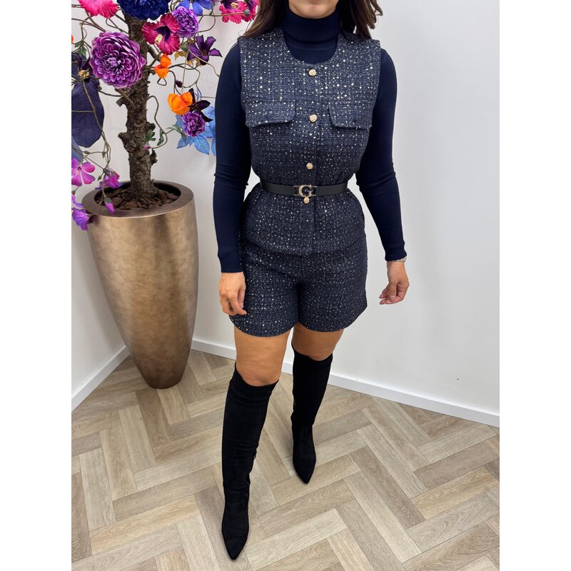 Gilet Tweed Glitter 5160 Navy