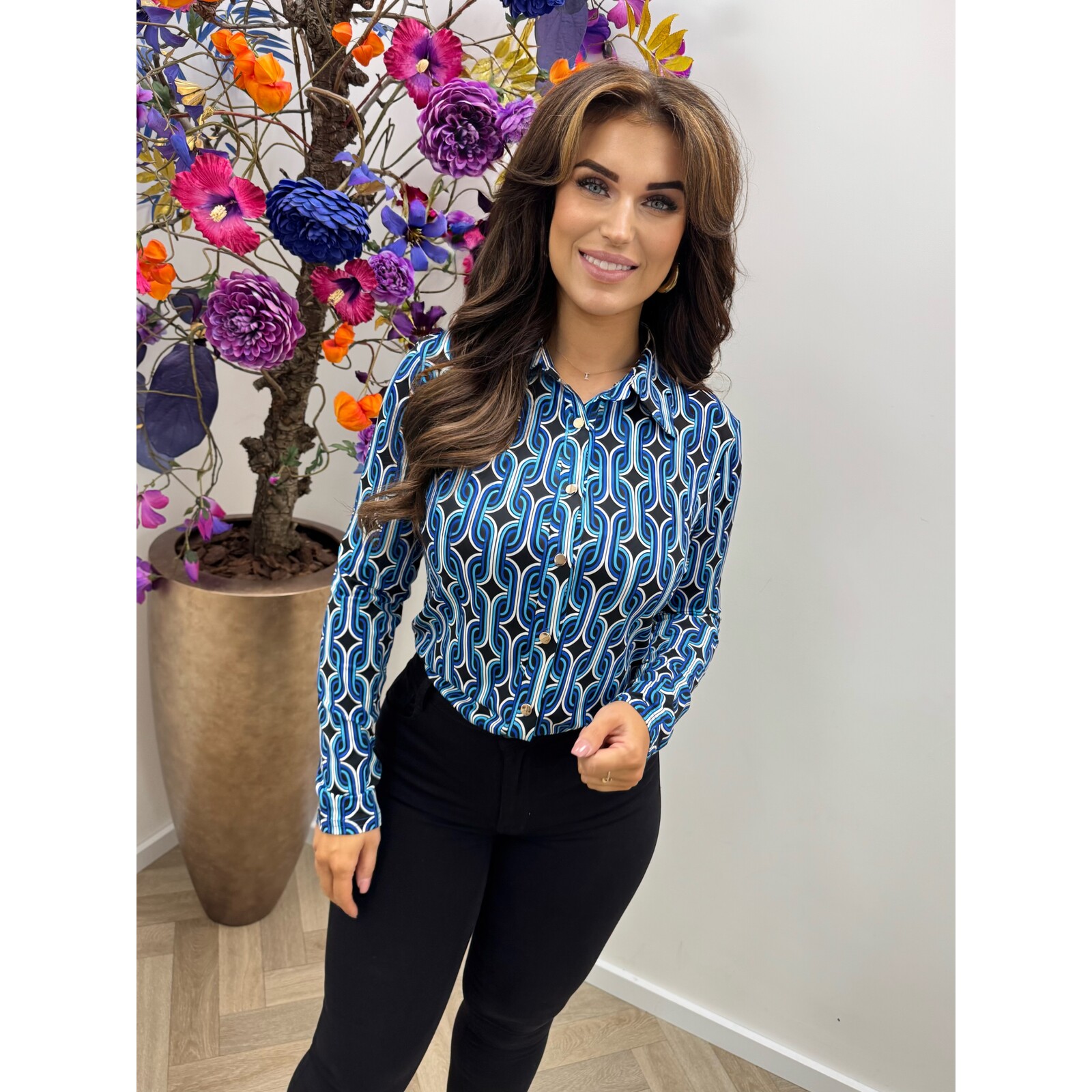 Travel Blouse By Swan Round HS7821 Blue