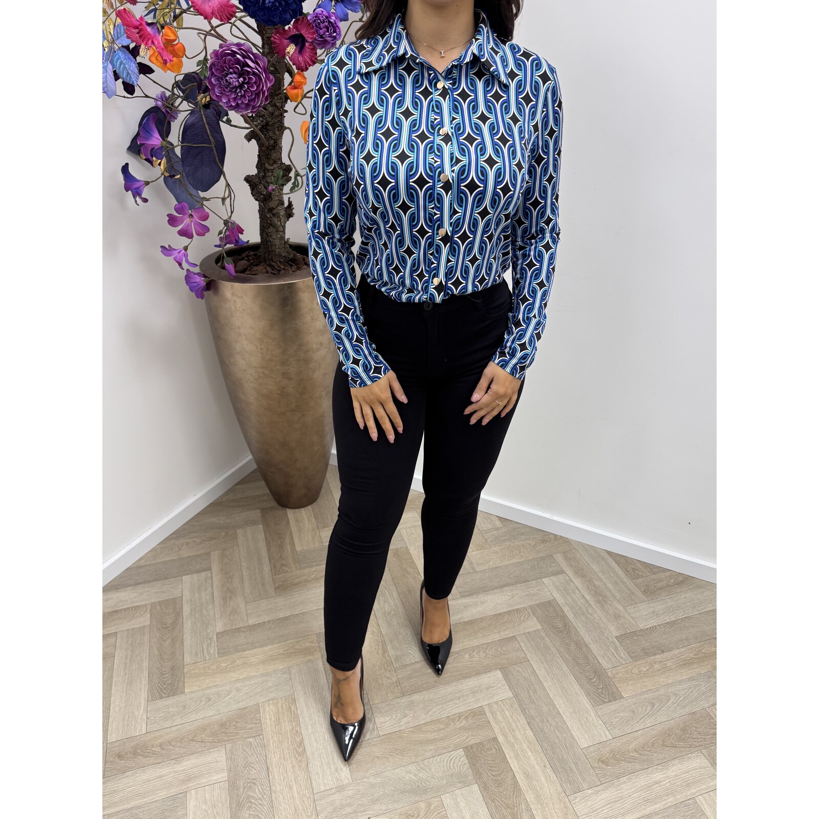 Travel Blouse By Swan Round HS7821 Blue