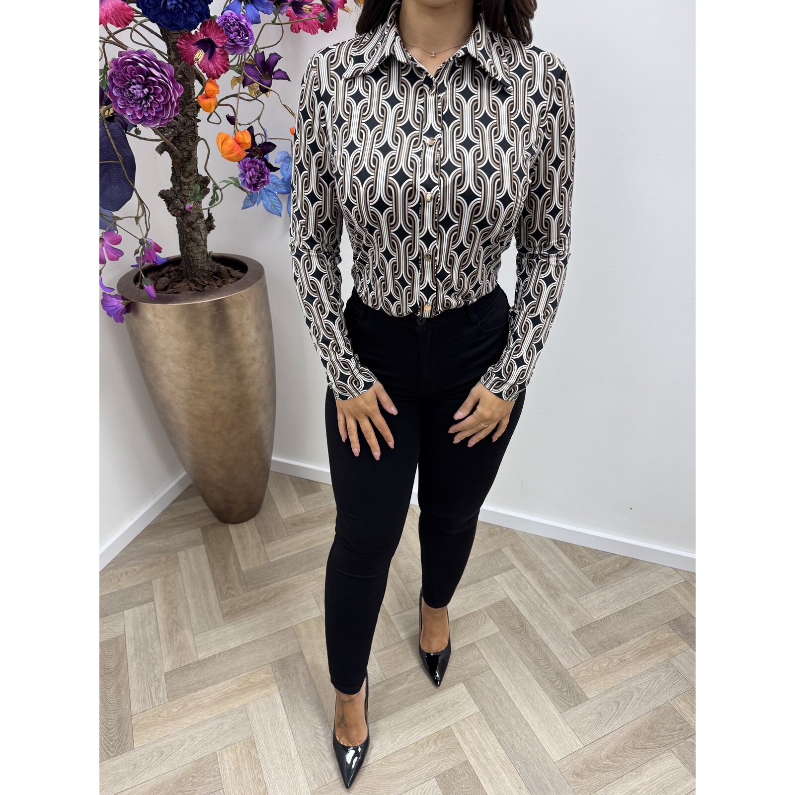 Travel Blouse By Swan Round HS7821 Black