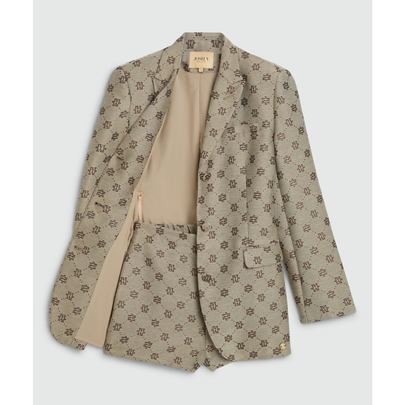 JoshV ESTRELLA oversized blazerjurk met lurex Dark Brown JoshV