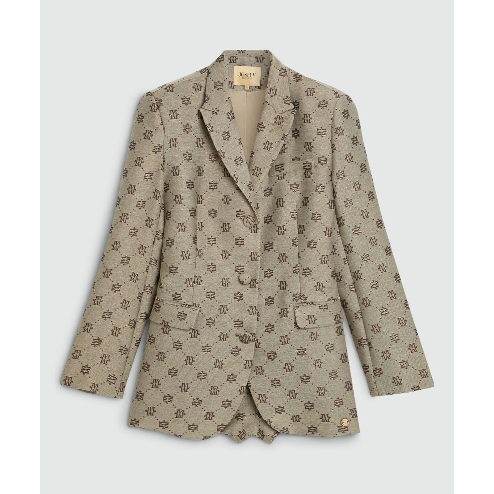 JoshV ESTRELLA oversized blazerjurk met lurex Dark Brown JoshV