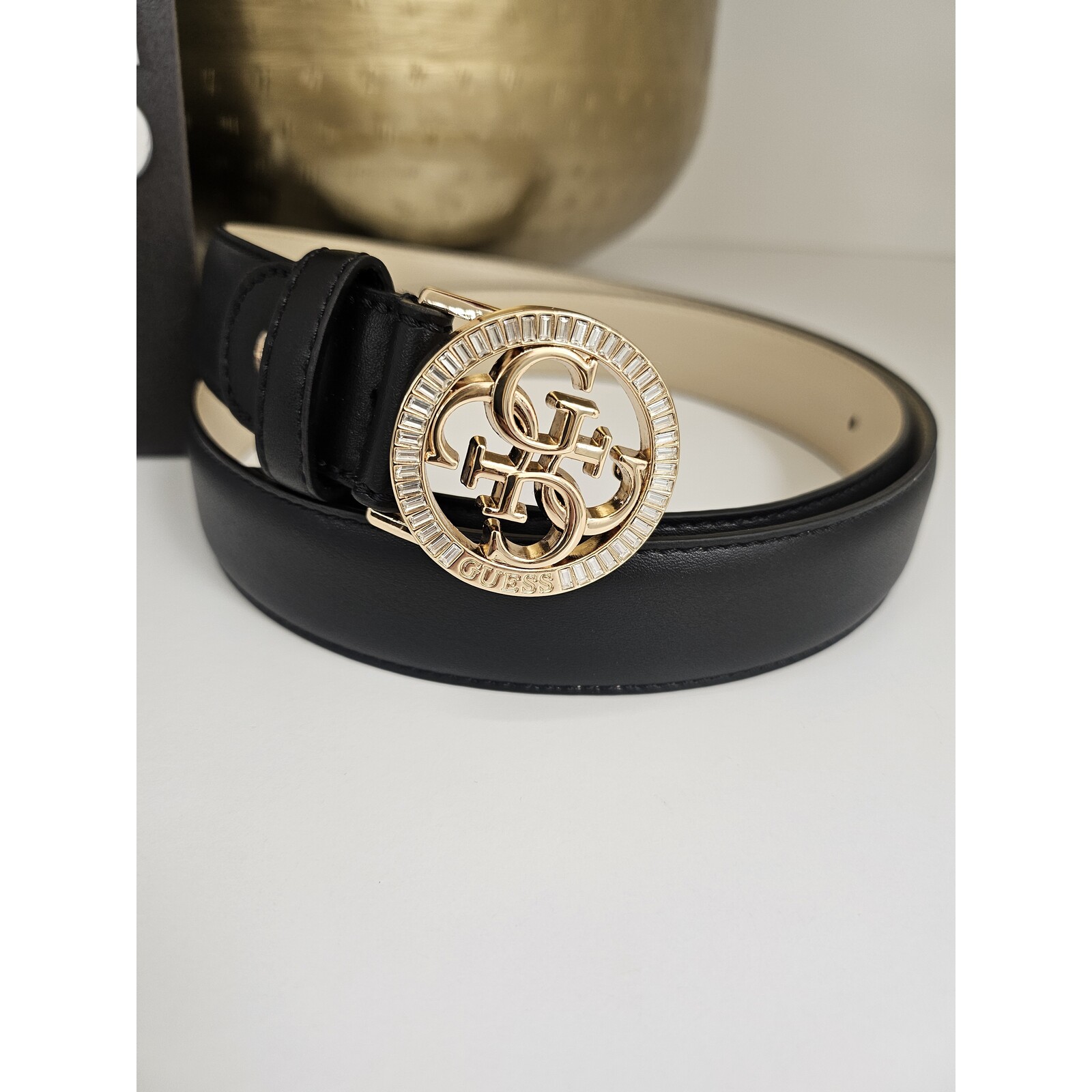 Guess Belt Round Diamonds Black Guess 822