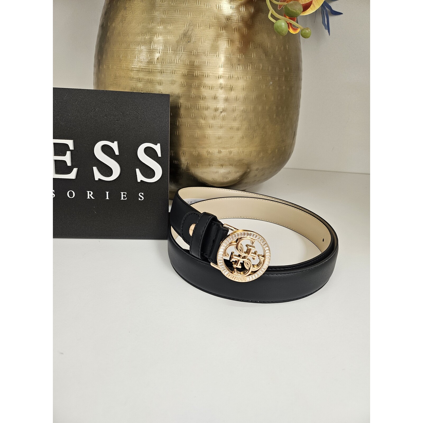 Guess Belt Round Diamonds Black Guess 822
