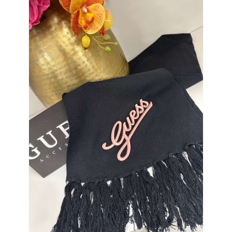 Sjaal Guess Logo Black Pink 823