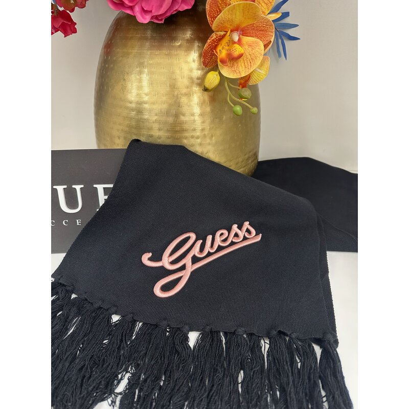 Sjaal Guess Logo Black Pink 823