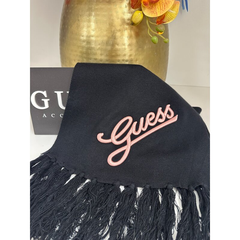 Sjaal Guess Logo Black Pink 823