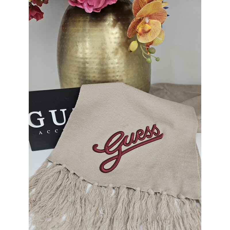 Sjaal Guess Logo Beige Wine 824