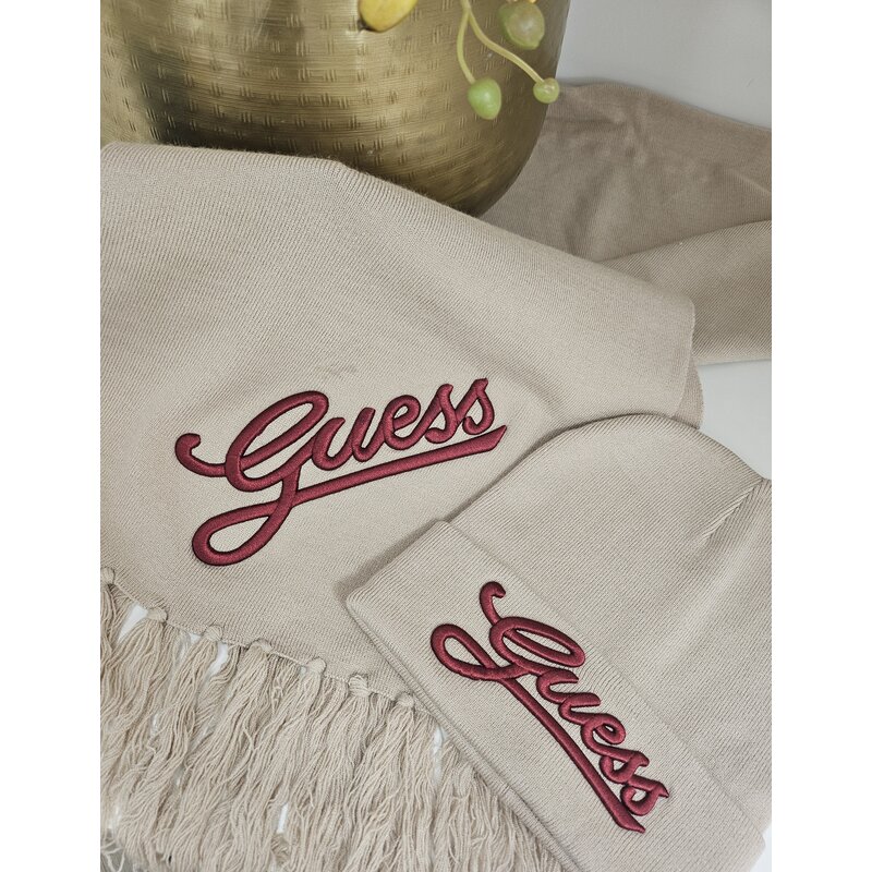 Muts Guess Logo Beige Wine 849