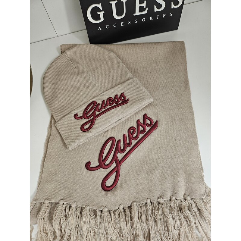 Muts Guess Logo Beige Wine 849