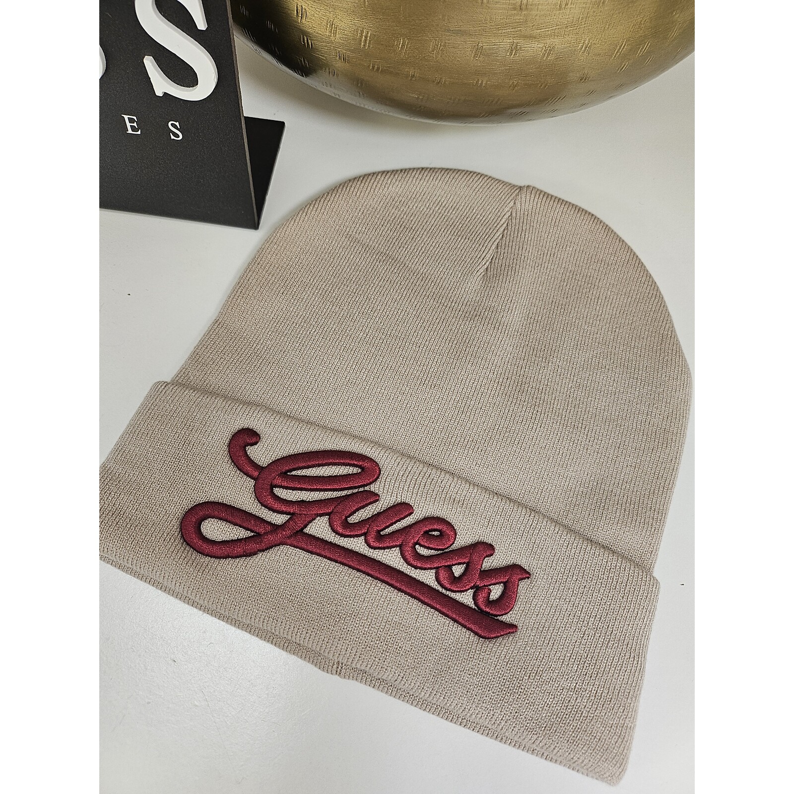 Guess Muts Guess Logo Beige Wine 849