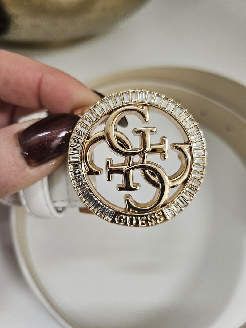 Belt Round Diamonds Off White Guess 935