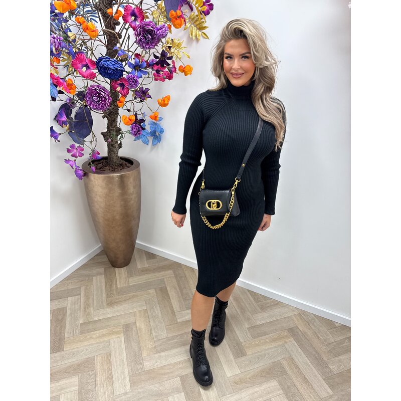 Long col dress black PM8583