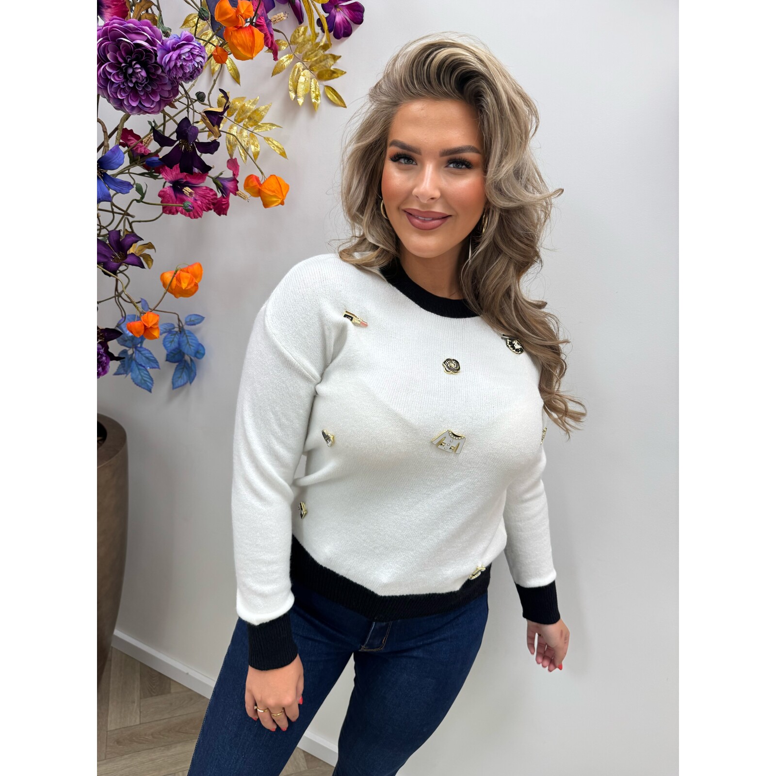 Trui Fashion Broches K5819 White