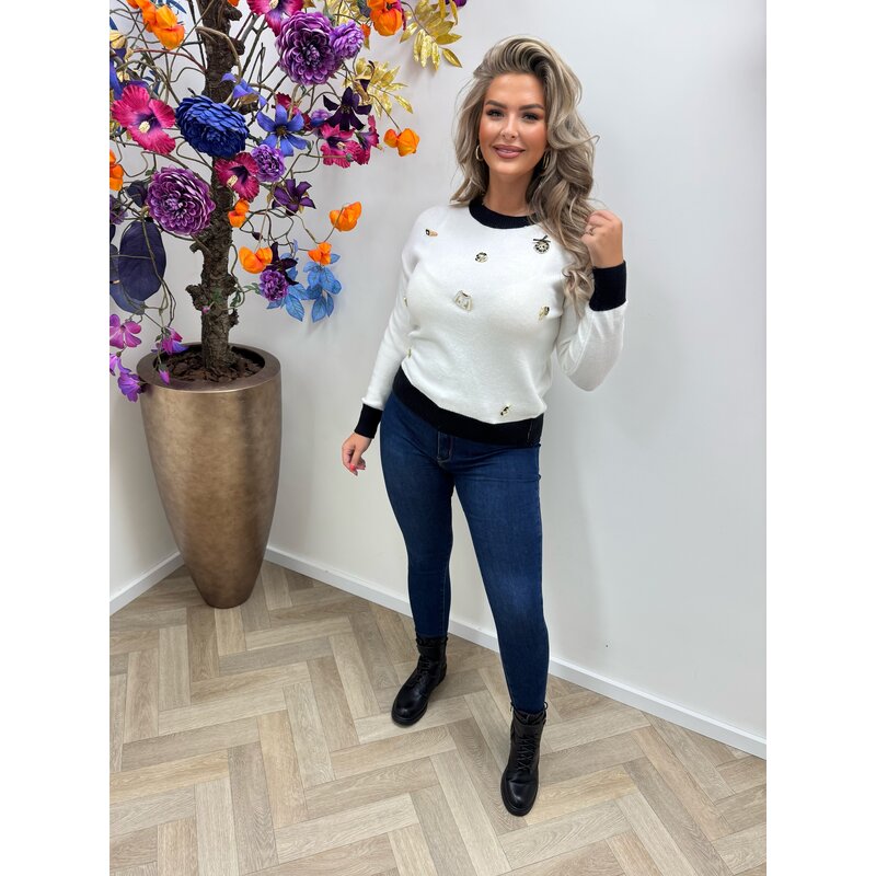 Trui Fashion Broches K5819 White