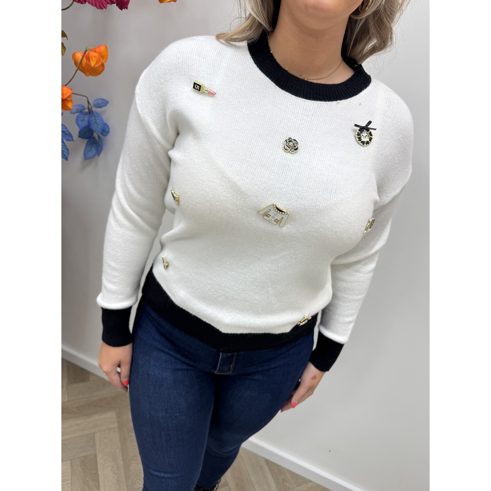 Trui Fashion Broches K5819 White