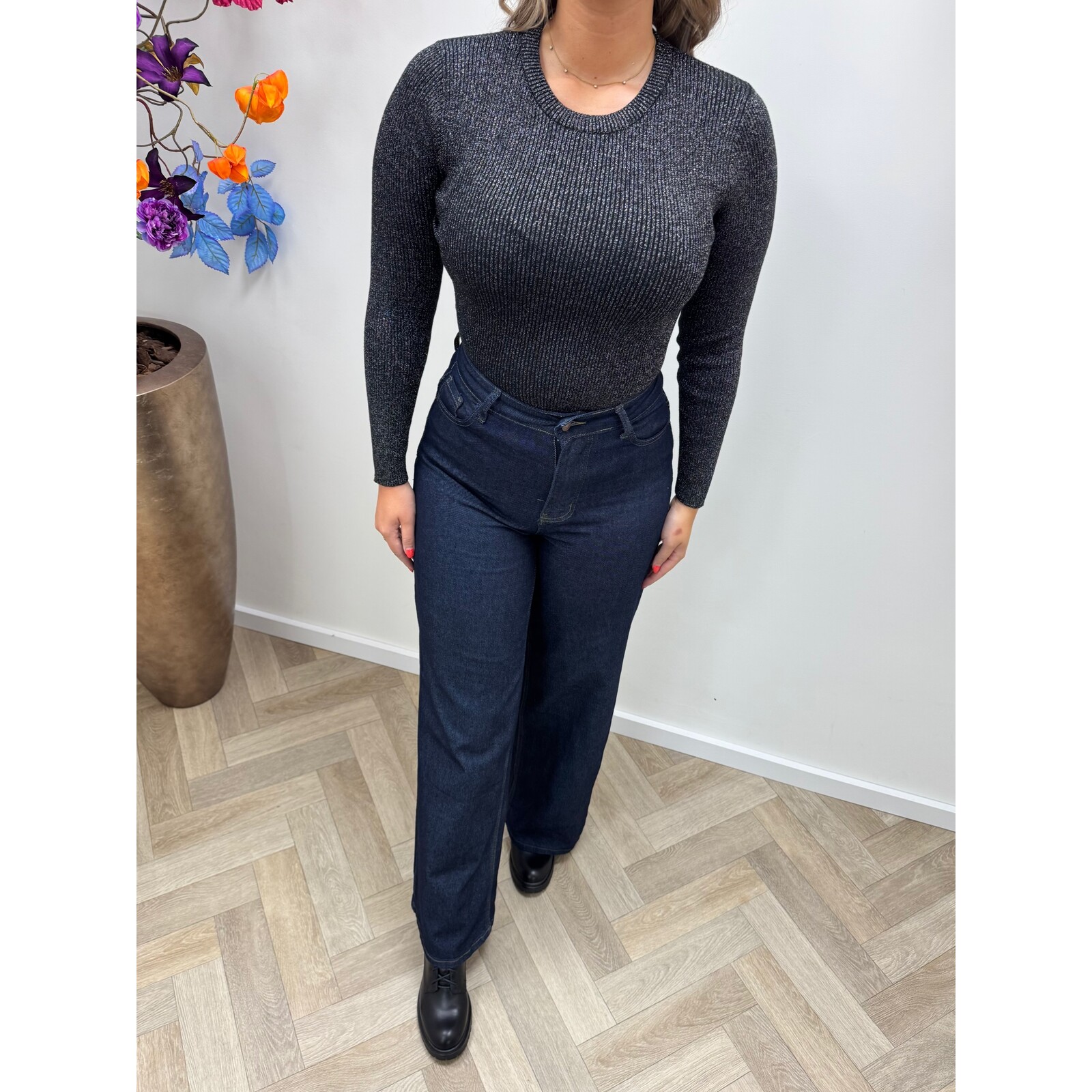 Top Rib Glitter PM9145 Black