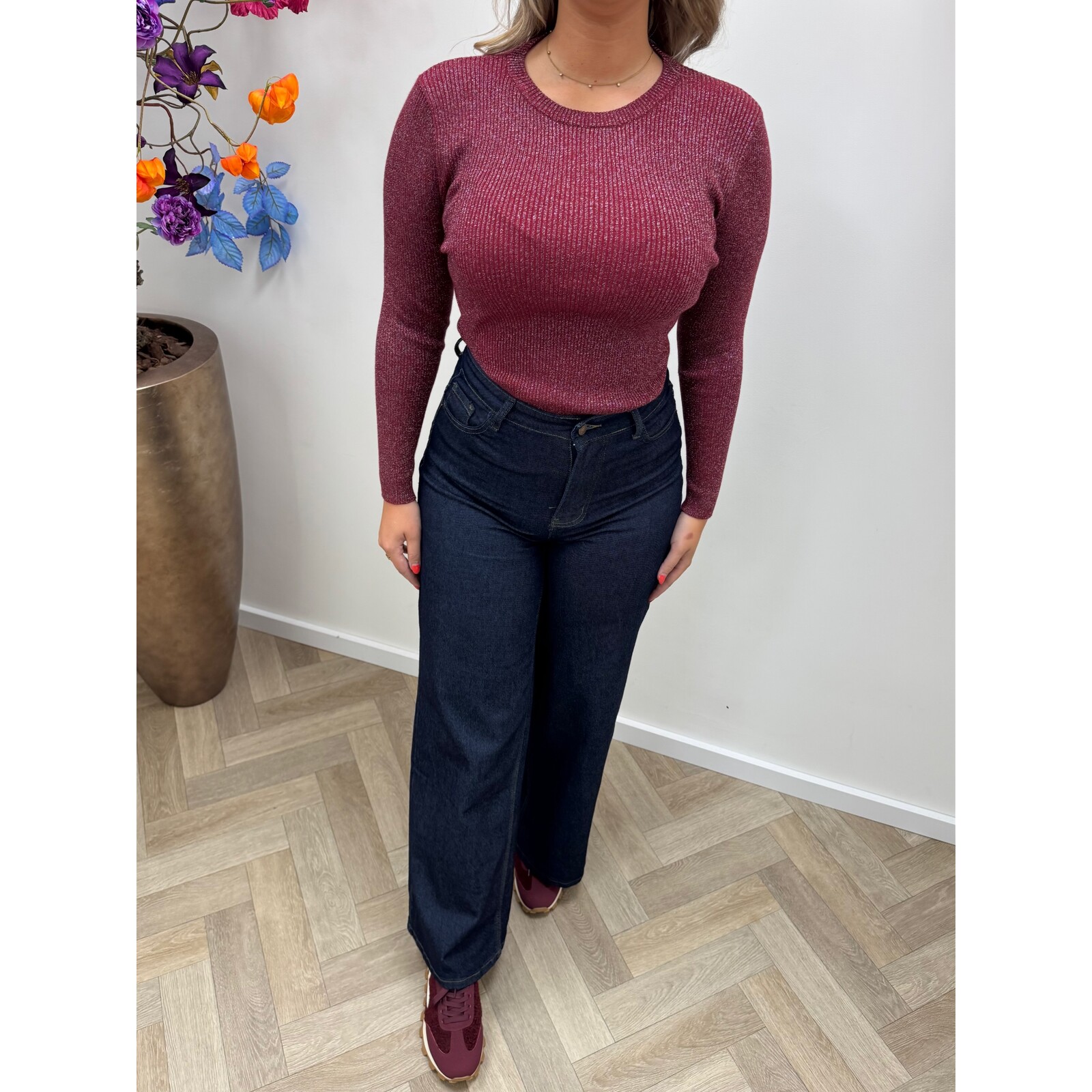 Top Rib Glitter PM9145 Bordeaux